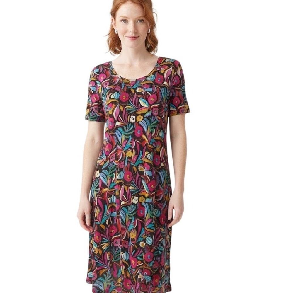 THE PIONEER WOMEN Floral Midi Dress Colorful Large